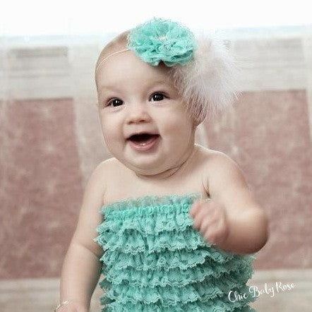 Lace & Feather Rosette Available in 8 Colors