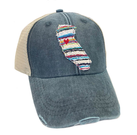 California Beach Stripe Navy Hat