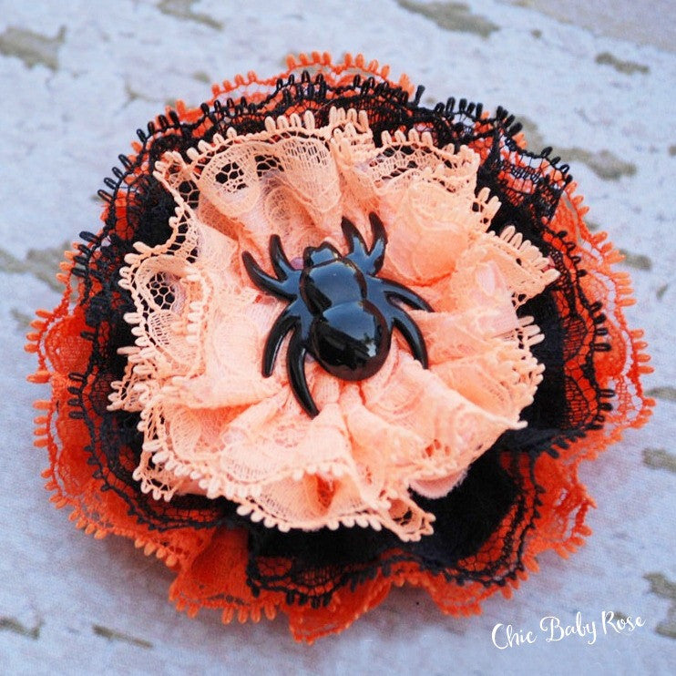Halloween Spider Lace Rosette