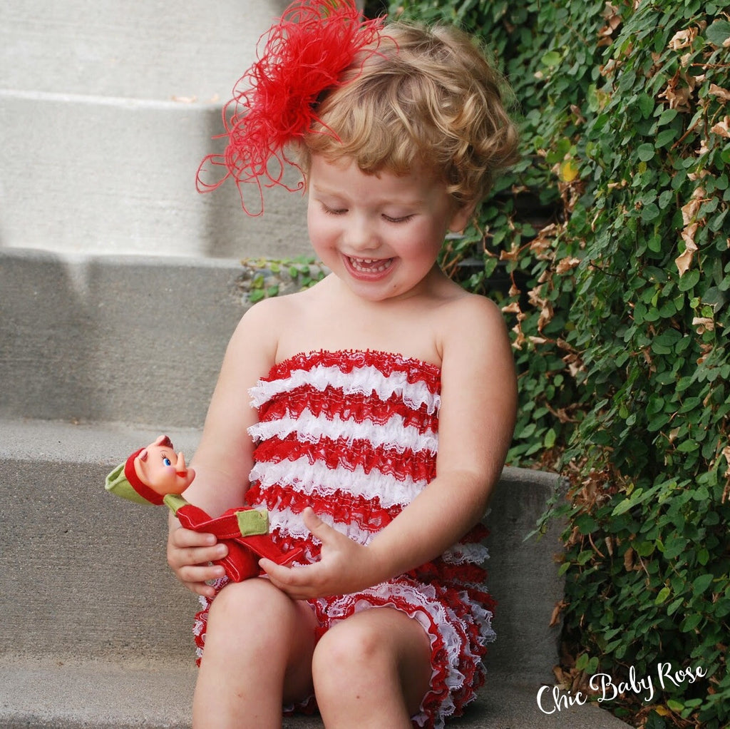 Candy Cane Lace Petti Romper