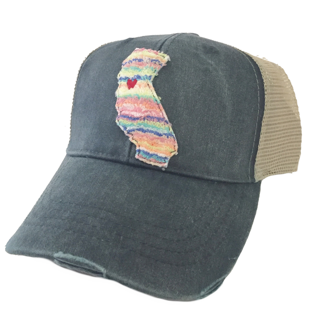 California Candy Stripe Navy Hat